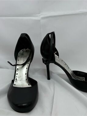 BCBGirls Black D'Orsay Stiletto Heels with Ankle Strap